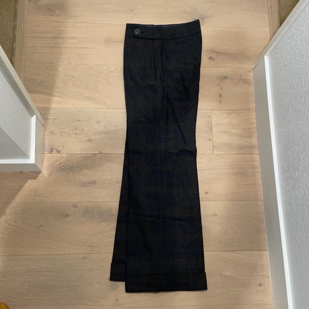 J.Crew charcoal plaid wool cuffed trousers 6 or 8